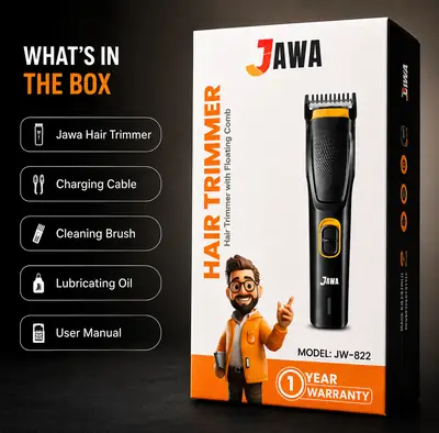 JAWA JW-822 Professional Hair Trimmer with Floating Comb, Stainless Steel Blades, Powerful Motor & Rechargeable Battery thumbnail 7