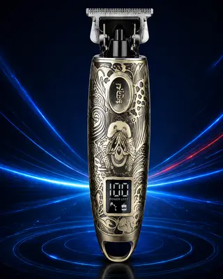 Kemei KM-3298 Professional Hair Clipper – 1200mAh Rechargeable Trimmer with LCD Display, Stainless Steel Blade & Engraved Metal Body thumbnail 2