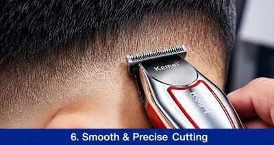 Kemei KM-034 Professional Hair Clipper – Cordless Rechargeable Hair & Beard Trimmer with Digital Display, Stainless Steel T-Blade & Powerful Motor thumbnail 7