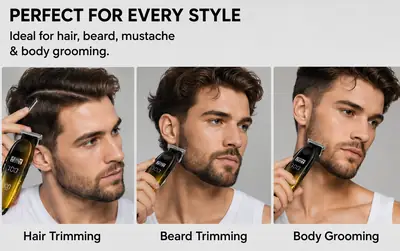 Kemei KM-1742 Professional Hair Trimmer – Rechargeable Cordless Beard & Hair Clipper with LED Power Display thumbnail 6