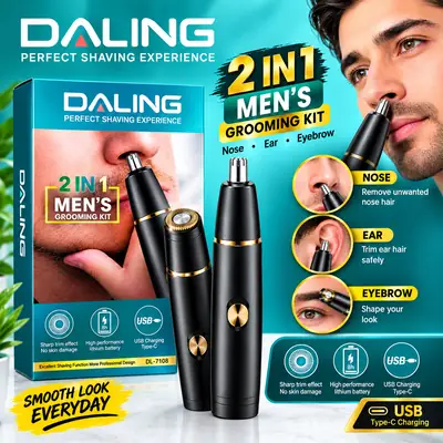 DALING DL-7108 2-in-1 Men's  – Nose & Ear Hair Trimmer,