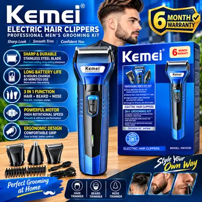 Kemei KM-6330 3-in-1 Professional Grooming Kit for Men