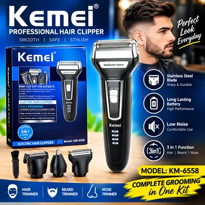 Kemei KM-6558 3-in-1 Professional Gromming kit