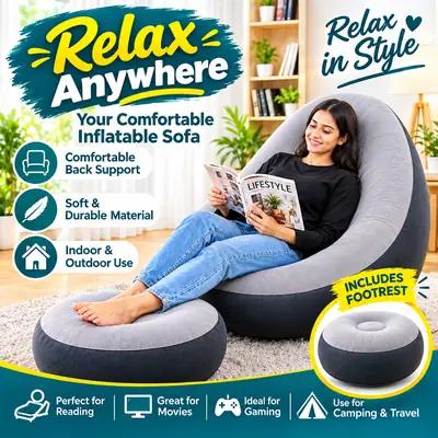 Premium Inflatable Sofa with Comfortable Back Support 