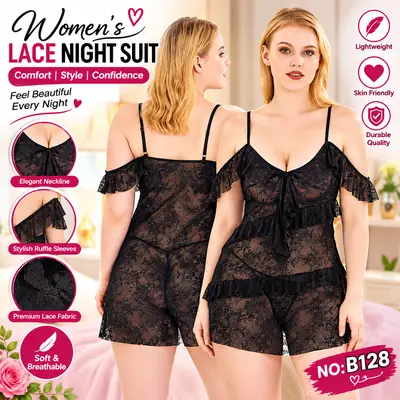Women’s Black Lace Lingerie Set | Lace Nightwear Dress