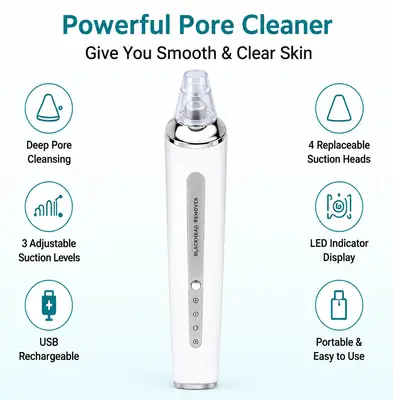 Blueidea Blackhead Remover Vacuum – Electric Facial Pore Cleaner (BLD-2005) thumbnail 3