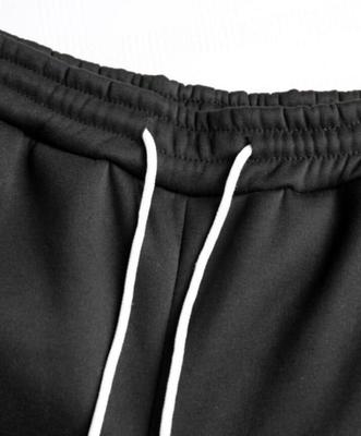 Men Zipper Track Suit White Black Polyester Medium to XL thumbnail 2