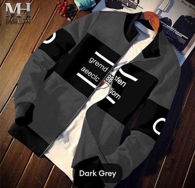 Men's Graphic Sublimation Hoodie - 1 Pc in Grey, Polyester Fabric