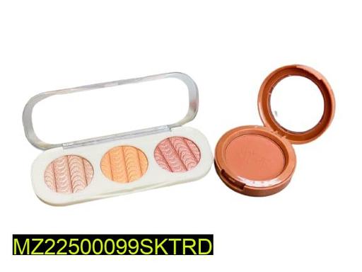 3-in-1 Highlighter Set Peach Gold Rose Terracotta Blush