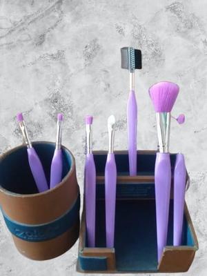 Purple Makeup Brush Set for All Skin Types
