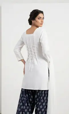 3 Pcs Women's Stitched Cotton Lawn Printed Suit with Fitingable back Straps