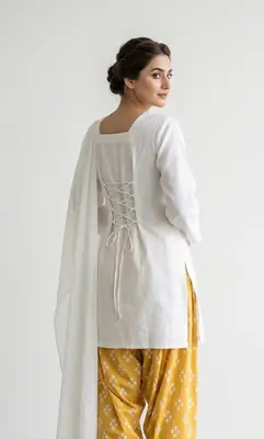 3 Pcs Women's Stitched Cotton Lawn Printed Suit with Fitingable back Straps
