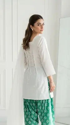 3 Pcs Women's Stitched Cotton Lawn Printed Suit with Fitingable back Straps