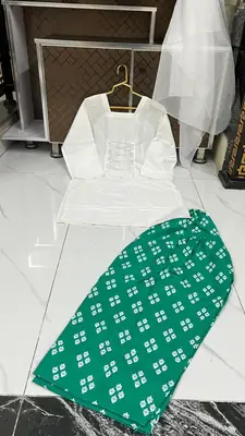 3 Pcs Women's Stitched Cotton Lawn Printed Suit with Fitingable back Straps thumbnail 2