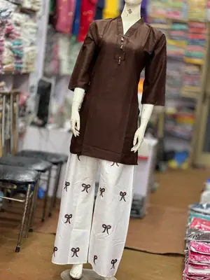 3 Pcs Women's Stitched Cotton Lawn Embroidered Suit Viral Tie Design  thumbnail 5