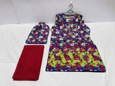 3Pcs Women's Stitched Lawn Printed Suit with Embroidery thumbnail 3