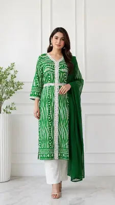3Pcs Women's Stitched Lawn Digital Print Suit Maxi with Embroided Trousers
