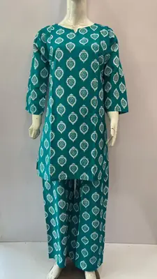 3Pcs Women's Stitched Cotton Lawn Block Printed Suit with Back Straps thumbnail 4