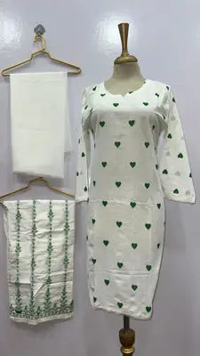 3Pcs Women's Stitched Cotton Embroidered Suit thumbnail 3