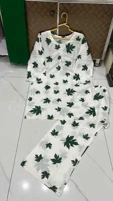 3Pcs Women's Stitched Linen Printed Suit thumbnail 3