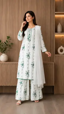 3Pcs Women's Stitched Linen Printed Suit