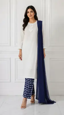 3 Pcs Women's Stitched Cotton Lawn Printed Suit