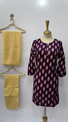 3 Pcs Women's Stitched Linen Printed Suit  thumbnail 3