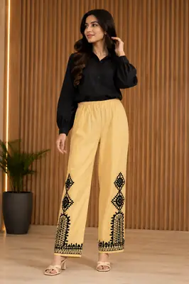 1Pc Women's Stitched Cotton Embroidered Trouser