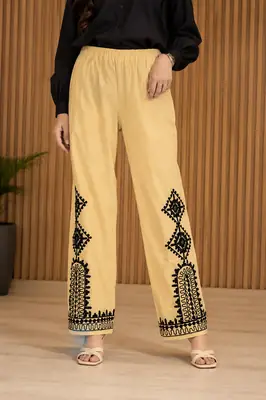 1Pc Women's Stitched Cotton Embroidered Trouser thumbnail 2