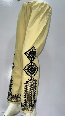 1Pc Women's Stitched Cotton Embroidered Trouser thumbnail 4