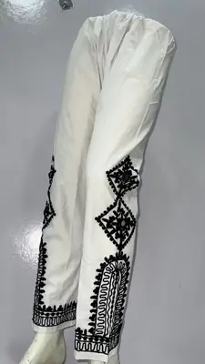 1Pc Women's Stitched Cotton Embroidered Trouser thumbnail 5