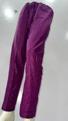 1 Pc Women's Stitched Linen Embroidered Trouser thumbnail 3