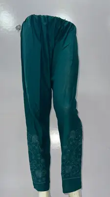 1 Pc Women's Stitched Linen Embroidered Trouser thumbnail 5