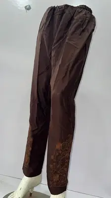 1 Pc Women's Stitched Linen Embroidered Trouser thumbnail 3