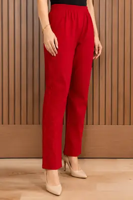1 Pc Women's Stitched Cotton Plain Trouser