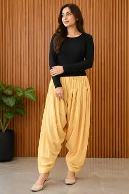 1 Pc Women's Stitched Linen Plain Patyala Shalwar