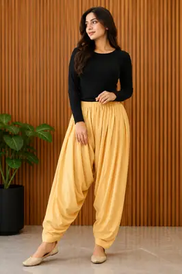 1 Pc Women's Stitched Linen Plain Patyala Shalwar thumbnail 2