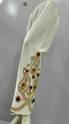 1Pc Women's Stitched Cotton Handmade Embroidered Trouser thumbnail 3