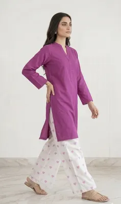 2Pcs Women's Stitched Cotton Lawn Block Printed Shirt And Flapper Viral Heart Printed thumbnail 3