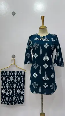 2 Pcs Women's Stitched Cotton Lawn Printed Co-Ord Set (Bangali) thumbnail 3