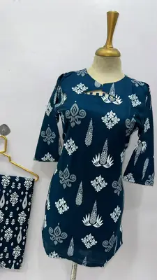 2 Pcs Women's Stitched Cotton Lawn Printed Co-Ord Set (Bangali) thumbnail 4