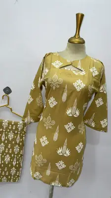 2 Pcs Women's Stitched Cotton Lawn Printed Co-Ord Set (Bangali) thumbnail 4
