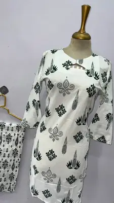 2 Pcs Women's Stitched Cotton Lawn Printed Co-Ord Set (Bangali) thumbnail 4