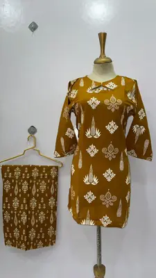 2 Pcs Women's Stitched Cotton Lawn Printed Co-Ord Set (Bangali) thumbnail 3