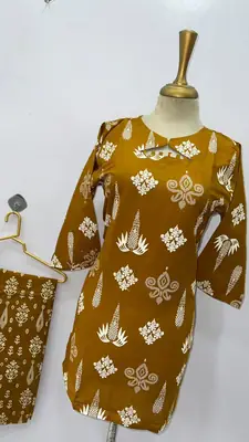 2 Pcs Women's Stitched Cotton Lawn Printed Co-Ord Set (Bangali) thumbnail 4
