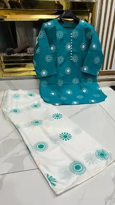 2 Pcs Women's Stitched Cotton Lawn Printed Co-Ord Set Sooraj Print thumbnail 3