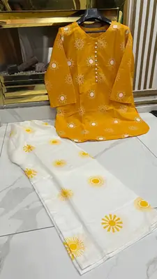 2 Pcs Women's Stitched Cotton Lawn Printed Co-Ord Set Sooraj Print thumbnail 3