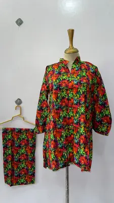 2 Pcs Women's Stitched Linen Printed Co-Ord Set thumbnail 24