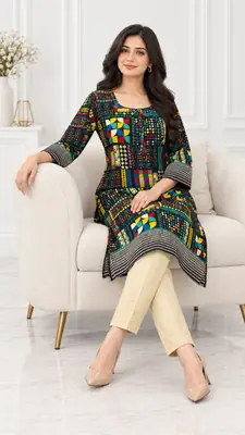 2 Pcs Women's Stitched Linen Printed Shirt And Trouser