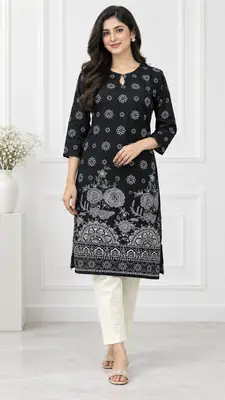 2 Pcs Women's Stitched Linen Printed Shirt And Trouser